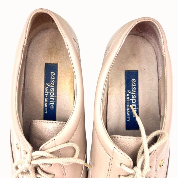 Easy Spirit Anti-Gravity Esmotion Taupe Leather Lace-Up Sneakers w/ Box 8.5B - Picture 6 of 10